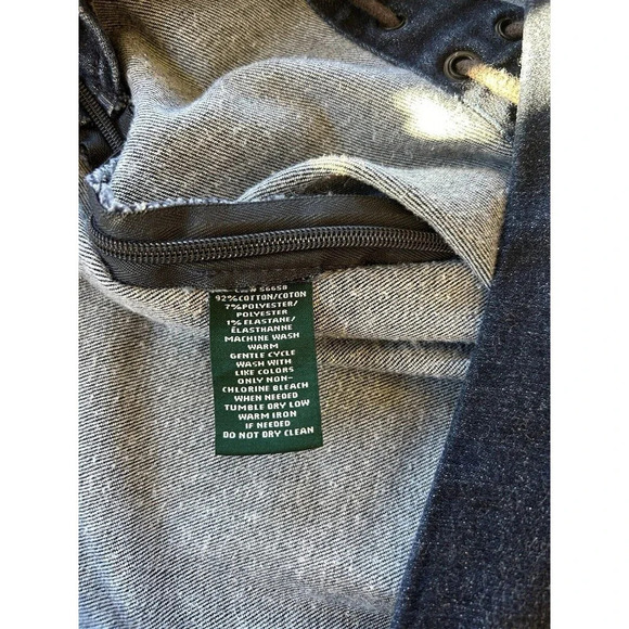 Vintage Lauren Ralph Lauren Jean Skirt Lace Up Detail Y2K 16W - Picture 4 of 6